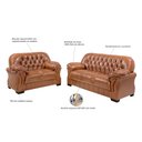 Ver imagem 3 de Sofá Rei Conjunto 2 e 3 Lugares Couríssimo Capitonê Caramelo 852 Império Estofados