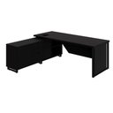 Ver imagem 5 de Mesa Executiva em L Mesa Executiva 1,80m C Armário Lateral Moderno 3 Gavetas MDF-MDP Preto F5