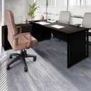 Ver imagem 6 de Mesa Executiva em L Mesa Executiva 1,80m C Armário Lateral Moderno 3 Gavetas MDF-MDP Preto F5