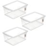 Kit 3 Caixas Organizadoras 15l Plástico com Tampa My Closet Ordene Transparente Retangular - 1