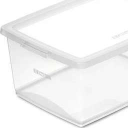 Kit 3 Caixas Organizadoras 15l Plástico com Tampa My Closet Ordene Transparente Retangular - 4