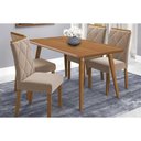 Ver imagem 1 de Conjunto: Mesa de Cozinha Adele Tampo Madeirado 130x80cm e 4 Cadeiras Fernanda Carvalho/cinamomo -