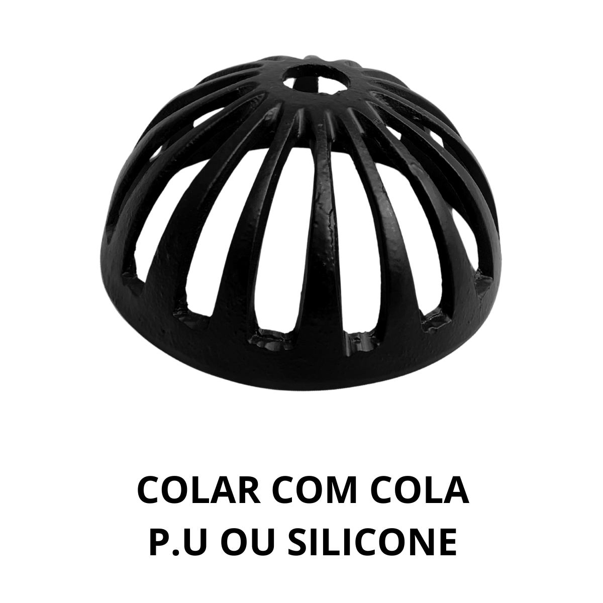 Ralo Anti Entupimento de Calhas para Condutor Tubo de 150mm 6 Polegadas em Alumínio Preto - 4