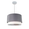 Lustre Pendente Cilíndrico Vivare Md-4383 Cúpula em Tecido 45x25cm - Bivolt Lustres Vivare Canopla P - 3