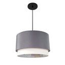 Ver imagem 2 de Lustre Pendente Cilíndrico Vivare Md-4383 Cúpula em Tecido 45x25cm - Bivolt Lustres Vivare Canopla P