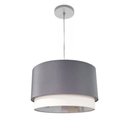 Ver imagem 1 de Lustre Pendente Cilíndrico Vivare Md-4383 Cúpula em Tecido 45x25cm - Bivolt Lustres Vivare Canopla P