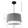 Lustre Pendente Cilíndrico Vivare Md-4383 Cúpula em Tecido 45x25cm - Bivolt Lustres Vivare Canopla P - 6