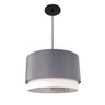 Lustre Pendente Cilíndrico Vivare Md-4383 Cúpula em Tecido 45x25cm - Bivolt Lustres Vivare Canopla P - 5