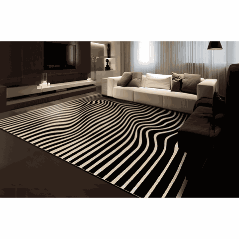 Tapete Rayza Marbella Cyclone Black Dunas 0.60m X 1.20m