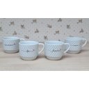 Ver imagem 3 de Kit Jogo 4 Xicaras Café Chá Hotel 200ml Empilháveis - Poá Preto Frases