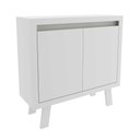 Ver imagem 2 de Balcão para Escritório 90cm X 87cm com 2 Portas e Prateleira Cor:branco