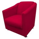 Ver imagem 2 de Kit 2 Poltronas Decorativa para Escritório e Sala de Estar Tilla Tecido Suede Vermelho