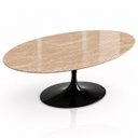 Ver imagem 2 de Mesa de Jantar Saarinen Oval 180x100 cm Tampo Mármore Travertino Base Laca Preta