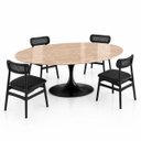 Ver imagem 3 de Mesa de Jantar Saarinen Oval 180x100 cm Tampo Mármore Travertino Base Laca Preta
