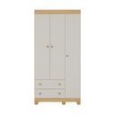 Ver imagem 7 de Guarda-roupa Infantil 92cm 3 Portas e 2 Gavetas Allegra Multimóveis Mp4442 Madeirado/off White