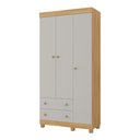 Ver imagem 2 de Guarda-roupa Infantil 92cm 3 Portas e 2 Gavetas Allegra Multimóveis Mp4442 Madeirado/off White
