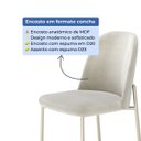 Ver imagem 7 de Banqueta Alta de Aço Carbono Acabamento Estofada Ilha Balcão Gourmet Lucille Champanhe Soft Palha