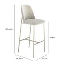 Ver imagem 6 de Banqueta Alta de Aço Carbono Acabamento Estofada Ilha Balcão Gourmet Lucille Champanhe Soft Palha