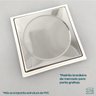 Tampão de Caixa Sifonada Inox 15x15 Tampa Ralo Grelha 15cm - 5