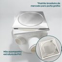 Ver imagem 6 de Tampão de Caixa Sifonada Inox 15x15 Tampa Ralo Grelha 15cm