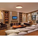 Ver imagem 3 de Plafon Moderno Sobrepor Oris 40cm Led 3000k Imbuia Nordecor