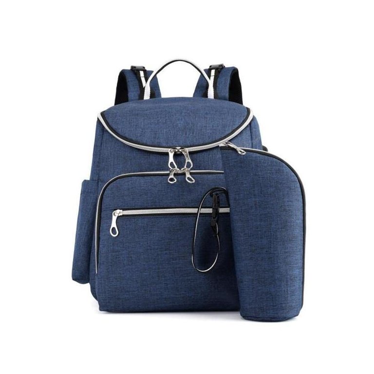 Mochila Maternidade Com Usb Porta Mamadeira E Trocador Azul