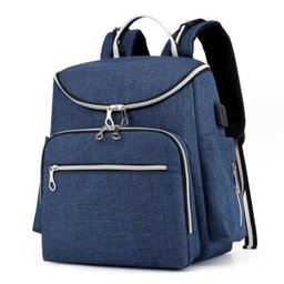 Mochila Maternidade Com Usb Porta Mamadeira E Trocador Azul - 3