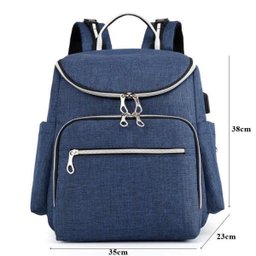 Mochila Maternidade Com Usb Porta Mamadeira E Trocador Azul - 2