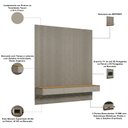 Ver imagem 5 de Painel Ripado para TV 85 pol com Bancada Suspensa Orgânica 258cm Slats L05 Tauari Gris Fosco -
