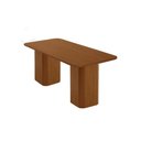 Ver imagem 4 de Mesa de Sala Jantar Maldivas C/ Tampo Madeirado C/ Canto Curvo 180x90cm Flex Naturale/off White ou