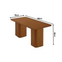 Ver imagem 3 de Mesa de Sala Jantar Maldivas C/ Tampo Madeirado C/ Canto Curvo 180x90cm Flex Naturale/off White ou