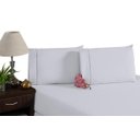 Ver imagem 2 de Kit Lençol Cama Casal 100% Algodão Com Elástico Branco