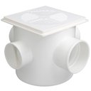 Ver imagem 1 de Caixa Sifonada com 3 Entradas 100x100x50 Quadrada Branca - 11071151 - Fortlev Caixa Sifonada 100x100