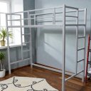 Ver imagem 1 de Beliche Solteiro Somente Parte de Cima Aço Ferro Metal Robusto Cor Cinza Estilo Industrial Be-05