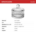 Ver imagem 6 de Potiche Decorativo de Cristal Transparente 7x6x6cm Tampa Enfeite Sala Mesa