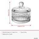 Ver imagem 7 de Potiche Decorativo de Cristal Transparente 7x6x6cm Tampa Enfeite Sala Mesa