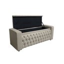 Ver imagem 4 de Jogo Cabeceira e Recamier Baú para Cama Box Casal Queen 1.58 - Suede - Sv Decor:bege