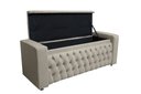 Ver imagem 4 de Jogo Cabeceira e Recamier Baú para Cama Box Casal Queen 1.58 - Suede - Sv Decor:bege