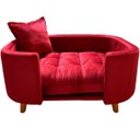 Ver imagem 2 de Sofá Caminha Grande Porte Pet Luxo em Sued Premium:vermelho