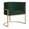 Poltrona Decorativa Sala de Estar Luana Base Gold Suede - 1