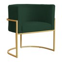 Ver imagem 1 de Poltrona Decorativa Sala de Estar Luana Base Gold Suede