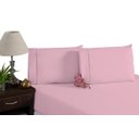 Ver imagem 2 de Lençol Cama Casal Padrão 100% Algodão Percal 200 Fios Rosa