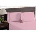 Ver imagem 1 de Lençol Cama Casal Padrão 100% Algodão Percal 200 Fios Rosa