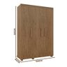 Roupeiro Pequeno 3 Portas 124 Cm Castanho Panamá Jm Móveis - 2
