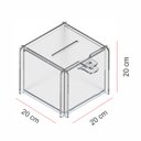 Ver imagem 1 de Urna Acrílico Sorteio Caixa Sugestões Cubo Cofre 20 X 20 Cm