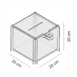 Urna Acrílico Sorteio Caixa Sugestões Cubo Cofre 20 X 20 Cm - 1