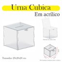 Ver imagem 2 de Urna Acrílico Sorteio Caixa Sugestões Cubo Cofre 20 X 20 Cm