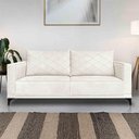 Ver imagem 1 de Sofá Living 2 Lugares com Pés de Ferro Almofadas Soltas 200cm Neso Bouclê Off White