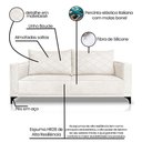 Ver imagem 5 de Sofá Living 2 Lugares com Pés de Ferro Almofadas Soltas 200cm Neso Bouclê Off White