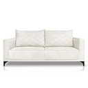 Ver imagem 3 de Sofá Living 2 Lugares com Pés de Ferro Almofadas Soltas 200cm Neso Bouclê Off White